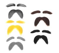 Holibanna 5 Sets Lightweight Fake Beard and Eyebrow Costume Kit for Men Comfortable Grandpa and Old Man Cosplay Accessories for Halloween Christmas Party Stage Props