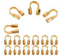 Holibanna 500pcs Gold Wire Guardian U-Shape Cable Protector Made of Brass for Precise Alignment and Extending Lifespan, Suitable for Bracelets and Cords in Thread Projects and Crafts