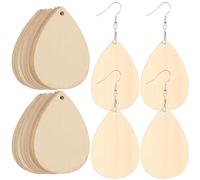 Holibanna 50pc Wooden Dangle Earring Blank Set with Hooks and Pliers Diy Jewelry Making Supplies for Crafting Custom Pendant Earrings