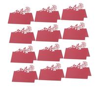Holibanna 50pcs Floral Wedding Place Cards with Elegant Rose Embellishments Writable Table Name Cards for Dinner Banquets and Parties Durable Premium Paper Invitations