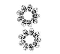 Holibanna 50Pcs Halloween Skull Spacer Beads for Jewelry Making Creative Silver Skull Beads for Necklaces and Bracelets for Crafting Accessories