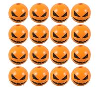 Holibanna 50pcs Halloween Wood Beads Orange Base Grimace Design Smooth Surface Spacer Beads for DIY Crafts Farmhouse Decorations