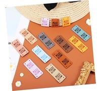 Holibanna 50pcs PU Leather Sewing Labels for Handmade Tags with Embossed Design DIY Clothing Accessories for Crochet Knitting Hats Crafts Easy to Sew with Pre-Punched