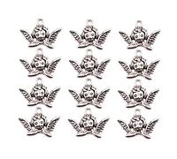Holibanna 50Pcs Retro Alloy Angel Head Portrait Pendants for Jewelry Making Stylish Charms for Necklaces Bracelets Keychains and More Antique Silver DIY Accessories
