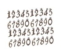 Holibanna 50pcs Retro Arabic Numerals Charms Jewelry Pendants for Bracelet Keychain Making DIY Craft Supplies in Antique Bronze