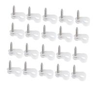Holibanna 50Pcs White R-Type Plastic Bundle Wire Clips Weather-Resistant Cable Organizers for Indoor Outdoor Office Use with Self-Locking Teeth