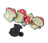 Holibanna 5pcs Adorable Frog Mushroom Brooch Pins Cute Animal Enamel Badge Accessories for Bags Clothes Hats Women and Men