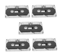 Holibanna 5pcs Blank Audio Recording Tapes with Transparent Hard Case Clear Plastic Cassettes for Music Speech Teaching DIY Projects Portable and Low Noise