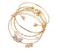 Holibanna 5pcs Butterfly Bracelet Women Friends Bracelet Matching Wrist Chain Charms for Butterfly Ornaments Open Decorative Bangle Delicate Wrist Chain Bangle Hand Decor