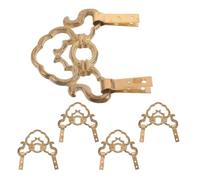 Holibanna 5pcs Chinese Style Brass Picture Frame Hangers, Large Round Head Copper Hooks for Wall Mounting, Metal Picture Hangers for Artworks, Plaques, Clocks and Mirrors