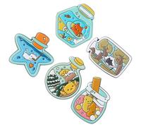 Holibanna 5pcs Cute Cat Brooch Pin with Drift Bottle Design for Women Cartoon Style Decorative Lapel Pins for Clothes Backpacks Jackets Multi-occasion Use Birthday Party Accessories