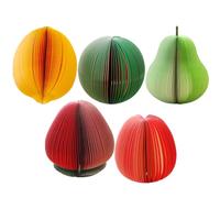 Holibanna 5pcs Fruit Shaped Memo Pads Portable and Practical Paper Note Stickers with Assorted Colours, Creative Design for Office and Home Use, Can Be Posted on Computers Or Walls