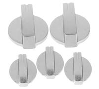 Holibanna 5pcs Gas Stove Knobs Rotary On-off Control Metal Replacement Buttons for Kitchen Cooker Hob Compatible Dual Burner Gas Stoves