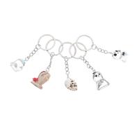 Holibanna 5pcs Halloween Resin Skull and Ghost Keychains Spooky Keyrings for Handbags Backpacks Party Favors Gothic Skeleton Pendant Accessories for Women