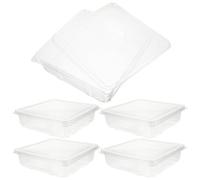 Holibanna 5pcs Hat Storage Boxes with Lid for Woolen Hats, Plastic Square Organizer with Transparent Design, Not Easily Broken, for Travel and Home Use