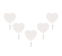 Holibanna 5pcs Heart Shape Wooden Storage Hooks with Hole Punched Design, Multi-Functional Wall Hangers Suitable for Hanging Coats and Purses, Elegant Home Decor for Bedroom