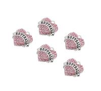 Holibanna 5pcs Heart Shaped Softball Jewelry Making Supplies Delicate Bracelet Charms for DIY Ornaments for Parties and Creative Projects
