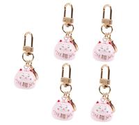 Holibanna 5pcs Japanese Style Cat Keychain Charm Cute Pendant for Bag Decoration Lightweight Keyring Accessory for Home Office and