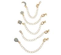 Holibanna 5pcs Jewelry Extender Chains with Lobster Clasps Adjustable Necklace Bracelet Anklet Extension Kit Fade-resistant Secure Closure for DIY Accessories