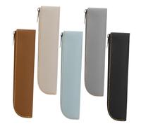 Holibanna 5pcs Large Capacity Pencil Case Pu Leather Pen Organizer Multifunctional Zipper Pouch for School Exams Kawaii Design