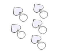 Holibanna 5pcs Metal Heart Shape DIY Blank Keyring Keychain Love Design for DIY Accessories