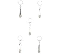 Holibanna 5pcs Microphone Key Chain Pendant Bag Hanging Ornament Versatile Keyring Decoration for Keys USB Drives and Bookmarks Simulation Mic Keychain