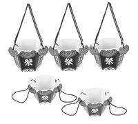 Holibanna 5pcs Portable Hexagonal Grave Flower Bags Cemetery Supplies for Memorial Services Stylish Tote for Floral Arrangements and Remembrance