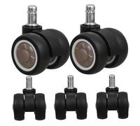 Holibanna 5pcs Silent Office Chair Caster Wheels Double Bearing Smooth Rotation Replacement for Gaming and Computer Chairs Quiet Swivel Casters Floor Friendly Furniture Castors
