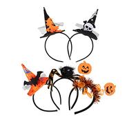 Holibanna 5pcs Spider Skull Hair Hoops Halloween Witch Hat Headband Women Headband Spooky Decorations Party Props