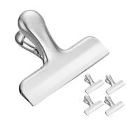 Holibanna 5pcs Stainless Steel Food Clips Medium Multifunctional Kitchen Bag Sealing Clamps for Snacks Bread Coffee Airtight Food Storage Clips with Smooth Edges Safe for Daily Use