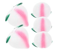 Holibanna 5PCS Vinyl Longevity Peach Cake Embellishments Small Birthday Cake Decor for Party Celebrations Retro Chinese Design for Decoration and Desktop Ornament