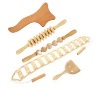 Holibanna 5pcs Wooden Massage Tools Set Manual Acupressure Sticks for Muscle Relief and Lymphatic Detox Portable Wood Massagers for Home Use