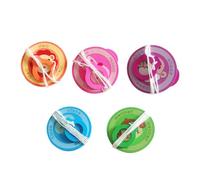 Holibanna 5PCS Wooden Pull String Tops Educational Spinning for Small Peg-top with Pull Ring Random Styles for Boys and Learning Play