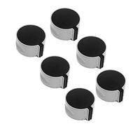 Holibanna 6 Pcs Gas Stove Knobs Rotary On-off Control Metal Switch Knobs Compatible Dual Burner Gas Stoves 45-degree Steel Round Rotary Replacement for Kitchen Cooker
