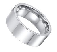 Holibanna 6mm Stainless Steel Inscription Ring Flat Surface Simple Finger Ring DIY Engraving Women’s Size 6 Jewelry Suitable for Daily Wear