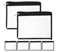 Holibanna 6pcs Black PVC Zipper Pencil Pouches 22x27cm Multipurpose Small Storage Bags for Makeup, Document Filing, and Travel Sundries Organizer