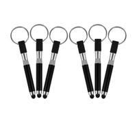 Holibanna 6pcs Capacitive Stylus Keychain Pens with High Sensitivity Touchscreen Control Black Keyring Accessories Compatible with Tablets and Smartphones Stylish Portable Finger Stylus