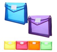 Holibanna 6pcs Clear Plastic Envelopes with Snap Closure Tear Resistant Document Folders with Label Pocket for Office School Home Organization