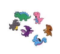 Holibanna 6pcs Cute Dinosaur Brooch Pins for Clothes and Backpacks Lightweight Cartoon Animal Badge Sturdy Alloy Enamel Lapel Pins Versatile Fashion Accessory for Casual and Vintage Styles