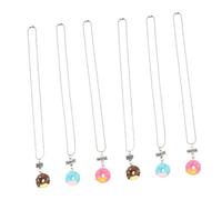 Holibanna 6pcs Donut Friendship Necklaces for Girls Cute Friend Necklaces for Birthday Graduation Eye-catching Design Color Variations