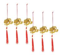 Holibanna 6pcs Dragon Tassel Hanging Decor Bonsai Pendant Plastic Chinese Elements Design Traditional Chinese Style Spring Festival Supplies for Hotels Walls