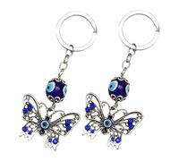 Holibanna 6pcs Evil Eye Butterfly Keychain Pendants Stylish Bag Accessories for Keys and Schoolbags and Design Practical Key Decorations
