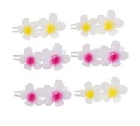 Holibanna 6pcs Flower Duckbill Hairpins Hawaiian Plumeria Clips for Women Side Bangs Half Updos Summer Beach Party Hairstyles