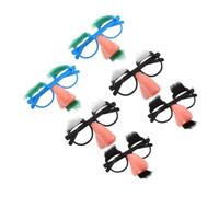 Holibanna 6pcs Funny Nose Glasses with White Beard and Eyebrows Novelty Party Dress-up Accessories for Adults and Family-friendly Costume Props for Halloween Birthday Holiday Celebrations