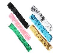 Holibanna 6pcs Glitter Sequin Headbands for Non Slip Hair Accessories for Dance Stage Performances Events Lightweight Travel Friendly Bling Hair Bands Gold Silver Black Blue Pink Green