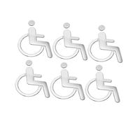 Holibanna 6pcs Handicap Bathroom Signs Sturdy Adhesive Wheelchair Accessible Toilet Stickers for Hotels Schools Restaurants Inclusivity and Reliable Use in Public Facilities