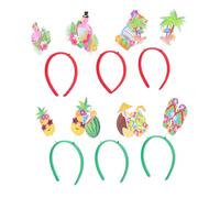 Holibanna 6PCS Hawaiian Luau Headbands with Pineapple Flamingo Lightweight Tropical Party Accessories for Birthday Beach Pool Favors Vibrant Photo Props and Festive Decor