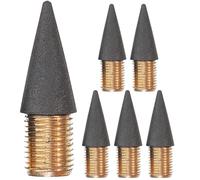 Holibanna 6Pcs Inkless Pencil Replacement Tips, Eternal Forever Pencil Refills with Threaded Design, Inkless Pen Replacement Heads for School and Office Use Random Style