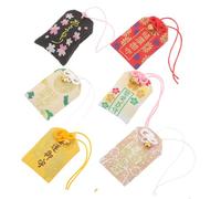 Holibanna 6pcs Japanese Omamori Blessing Bag Mixed Style Charms Traditional Amulet Pendants for for Bags and Keychains