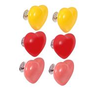 Holibanna 6pcs Love Heart Shaped Ceramic Toilet Push Button Replacement Parts and Pull Handles Single Installation Modern Minimalist Style with Chinese Elements for Home Bathroom Furniture
